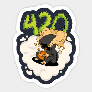 Death flying high Sticker